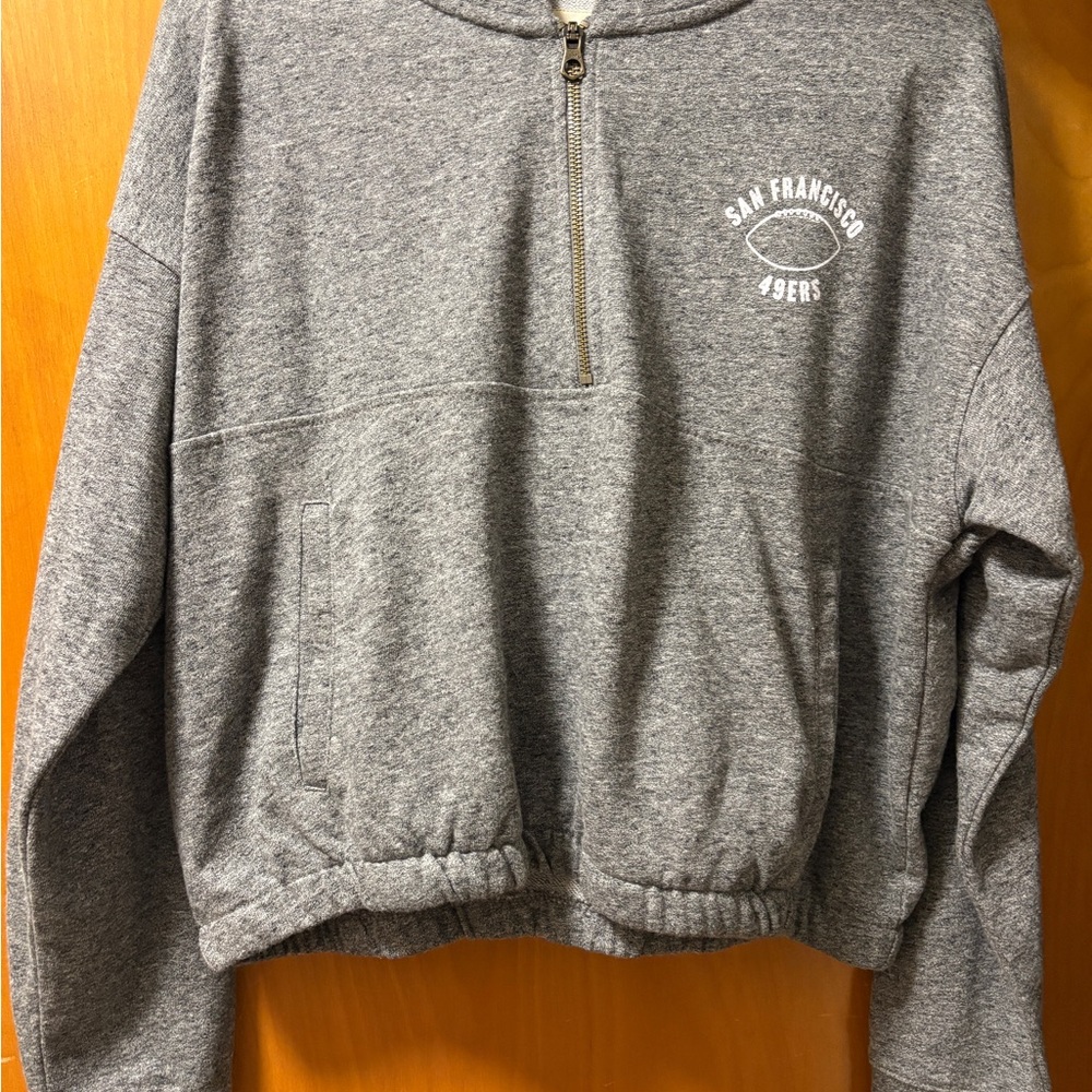 San Francisco 49ers Women's Gray Quarter-Zip Hoodie